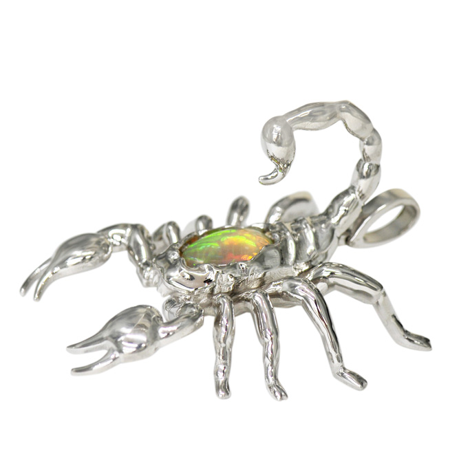 1SC - Custom Opal Gold Scorpion Pendant